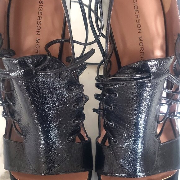 New-Sigerson Morrison Black Ankle Strap Gladiator Platform Sandal size 8.5M NWOB - Picture 7 of 7